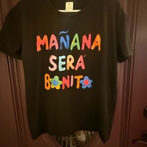 Zara Black Tee with Colorful Graphic Print